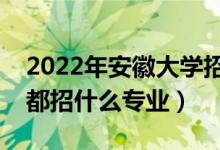 2022年安徽大學(xué)招生計劃及招生人數(shù)（各省都招什么專業(yè)）