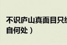 不識廬山真面目只緣身在此山中什么意思（出自何處）