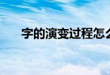 字的演變過程怎么畫（字的演變過程）