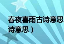 春夜喜雨古詩意思及主題思想（春夜喜雨 古詩意思）