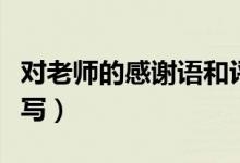 對(duì)老師的感謝語和評(píng)價(jià)（對(duì)老師的感謝語怎么寫）