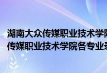 湖南大眾傳媒職業(yè)技術學院往年錄取分數(shù)線（2019湖南大眾傳媒職業(yè)技術學院各專業(yè)錄取分數(shù)線匯總）