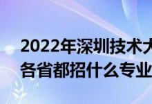 2022年深圳技術(shù)大學招生計劃及招生人數(shù)（各省都招什么專業(yè)）