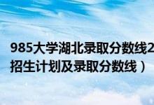 985大學湖北錄取分數(shù)線2021排名（2022年985大學在湖北招生計劃及錄取分數(shù)線）