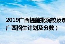 2019廣西提前批院校及錄取分（2022年全國提前批大學(xué)在廣西招生計(jì)劃及分?jǐn)?shù)）