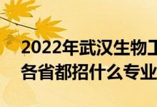 2022年武漢生物工程學(xué)院計劃及招生人數(shù)（各省都招什么專業(yè)）