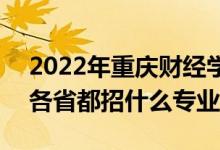 2022年重慶財(cái)經(jīng)學(xué)院招生計(jì)劃及招生人數(shù)（各省都招什么專業(yè)）