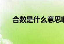 合數(shù)是什么意思?。ê蠑?shù)是什么意思）