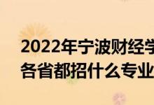 2022年寧波財經(jīng)學院招生計劃及招生人數(shù)（各省都招什么專業(yè)）