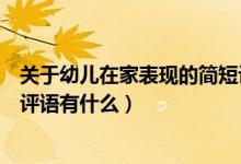關(guān)于幼兒在家表現(xiàn)的簡(jiǎn)短評(píng)語(yǔ)有哪些（幼兒在家表現(xiàn)的簡(jiǎn)短評(píng)語(yǔ)有什么）