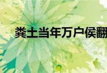 糞土當(dāng)年萬戶侯翻譯（糞土當(dāng)年萬戶侯）