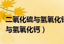 二氧化硫與氫氧化鈣的化學方程式（二氧化硫與氫氧化鈣）