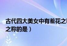 古代四大美女中有羞花之稱的是誰(shuí)（古代四大美女中有羞花之稱的是）
