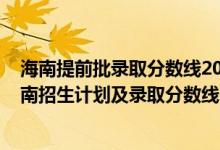 海南提前批錄取分?jǐn)?shù)線2020（2022年全國(guó)提前批大學(xué)在海南招生計(jì)劃及錄取分?jǐn)?shù)線）