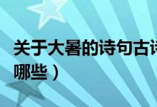 關(guān)于大暑的詩(shī)句古詩(shī)（關(guān)于大暑的詩(shī)句古詩(shī)有哪些）
