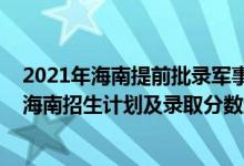 2021年海南提前批錄軍事院校（2022年全國提前批軍校在海南招生計劃及錄取分?jǐn)?shù)線）