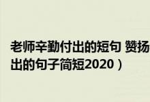 老師辛勤付出的短句 贊揚(yáng)老師辛勤的句子（贊美老師辛勤付出的句子簡短2020）