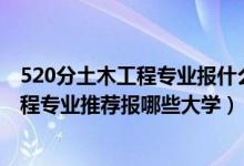 520分土木工程專業(yè)報什么大學（2022高考520分學土木工程專業(yè)推薦報哪些大學）