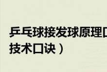 乒乓球接發(fā)球原理口訣（初學者的乒乓球基本技術口訣）