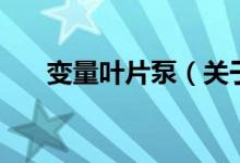 變量葉片泵（關(guān)于變量葉片泵的介紹）