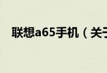 聯(lián)想a65手機（關于聯(lián)想a65手機的介紹）