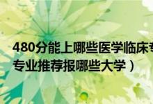 480分能上哪些醫(yī)學(xué)臨床專業(yè)（2022高考480分學(xué)臨床醫(yī)學(xué)專業(yè)推薦報哪些大學(xué)）