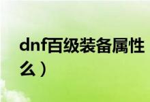 dnf百級(jí)裝備屬性（dnf100級(jí)裝備屬性時(shí)什么）