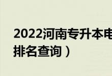 2022河南專升本電纜工程一分一段表（成績(jī)排名查詢）
