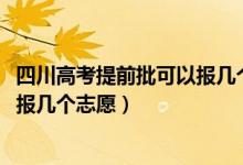四川高考提前批可以報幾個志愿（2022西藏高專提前批可以報幾個志愿）