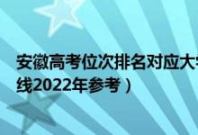 安徽高考位次排名對應大學有哪些（位次對應大學最低分數(shù)線2022年參考）