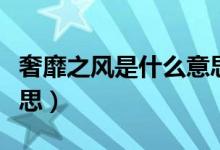 奢靡之風是什么意思（奢靡之風具體是什么意思）