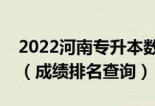 2022河南專升本數學與應用數學一分一段表（成績排名查詢）