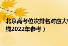 北京高考位次排名對應大學有哪些（位次對應大學最低分數(shù)線2022年參考）