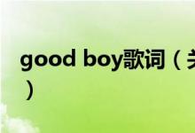 good boy歌詞（關于good boy歌詞的介紹）