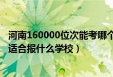河南160000位次能考哪個大學（河南高考位次260000左右適合報什么學校）