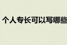 個人專長可以寫哪些（個人專長可以填哪些）