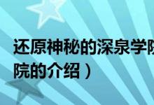 還原神秘的深泉學院（關于還原神秘的深泉學院的介紹）