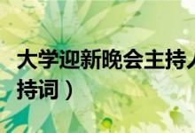 大學(xué)迎新晚會主持人演講稿（大學(xué)迎新晚會主持詞）