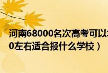 河南68000名次高考可以填什么學(xué)校（河南高考位次220000左右適合報什么學(xué)校）