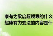 康有為梁啟超領(lǐng)導(dǎo)的什么拉開了維新變法運(yùn)動的序幕（梁啟超康有為變法的內(nèi)容是什么）