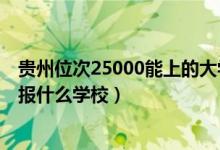貴州位次25000能上的大學(xué)（貴州高考位次40000左右適合報什么學(xué)校）