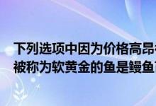 下列選項(xiàng)中因?yàn)閮r(jià)格高昂被稱為軟黃金的魚類是（價(jià)格高昂被稱為軟黃金的魚是鰻魚苗）