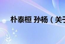 樸泰桓 孫楊（關于樸泰桓 孫楊的介紹）