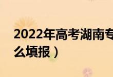 2022年高考湖南?？瓶梢蕴顖?bào)幾個(gè)志愿（怎么填報(bào)）