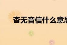 杳無音信什么意思（杳無音信的含義）