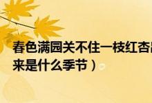 春色滿園關(guān)不住一枝紅杏出墻來(lái)是什么季節(jié)（一枝紅杏出墻來(lái)是什么季節(jié)）