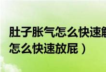 肚子脹氣怎么快速解決吃什么食物（肚子脹氣怎么快速放屁）