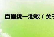 百里挑一池敏（關(guān)于百里挑一池敏的介紹）