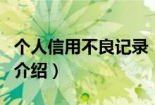 個(gè)人信用不良記錄（關(guān)于個(gè)人信用不良記錄的介紹）