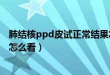 肺結(jié)核ppd皮試正常結(jié)果怎么看（肺結(jié)核ppd皮試正常結(jié)果怎么看）